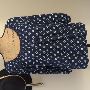 Michael Kors Blue Diamond Flowy Blouse